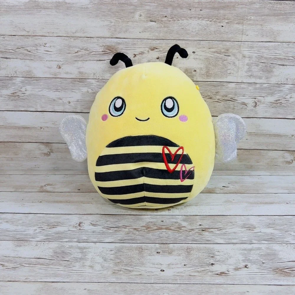 Squishmallow Kellytoy 10” Sunny The Yellow Bumble‎ Bee Hearts Plush Stuffed Toy